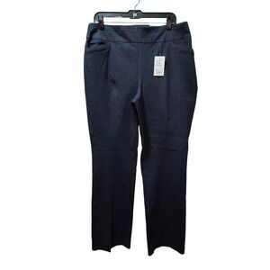 Croft & Barrow Effortless Stretch Pant Pull-On Bootcut Denim Trousers 16 Blue
